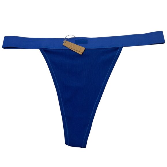 SKIMS Cotton Rib Thong Lot of 2 Bubble Gum Cobalt 3X - Picture 3 of 11